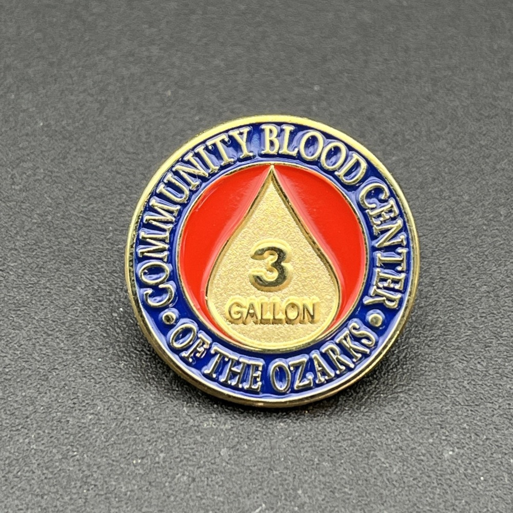 Community Blood Center‎ Of The Ozarks 3 Gallon Donor Lapel Hat Pin